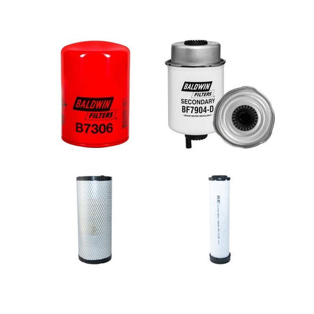 AHLMANN AX100 Filter Service Kit Air Oil Fuel Filters w/JD 4024T456015 Eng. YR 2008-