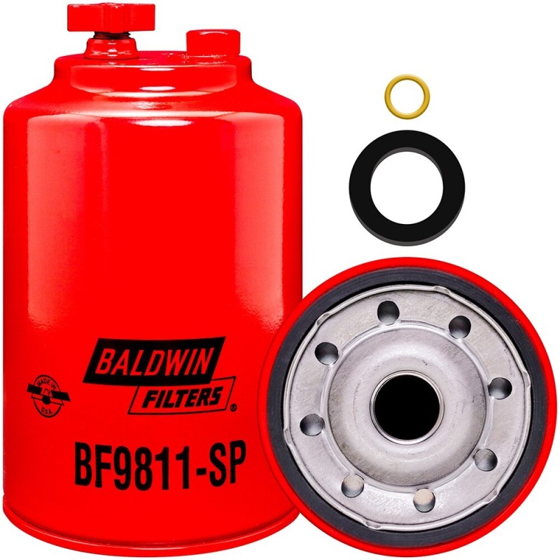 Baldwin BF9811-SP, Fuel/Water Separator Filter Spin-on with Drain and Sensor Port