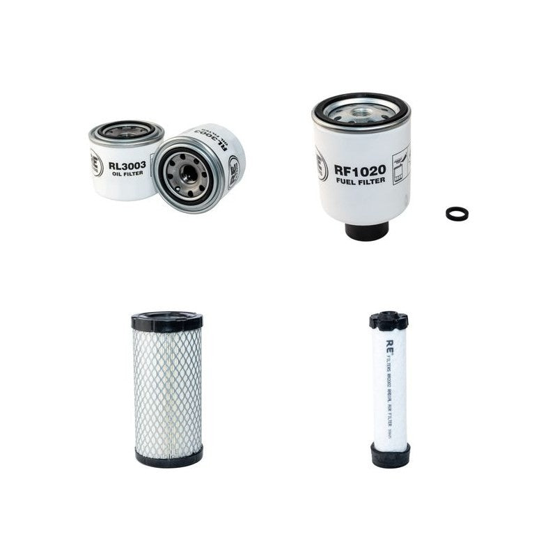 Doosan E25 Filter Service Kit Air Oil Fuel Filters with Kubota Engine Year 2013-