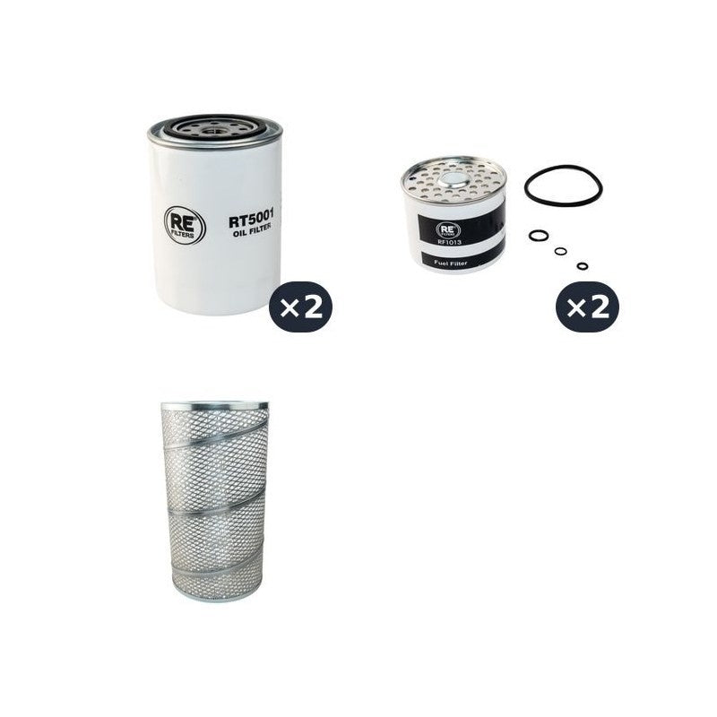 FUCHS 350MHL SERIES A Filter Service Kit Air Oil Fuel Filters w/Perkins 1006.6TW Eng.