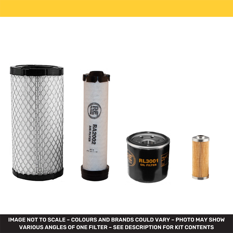 Hitachi ZX19U-2 Zaxis Filter Service Kit with Yanmar 3TNV70-VHR Engine Air, Oil, Fuel Filters