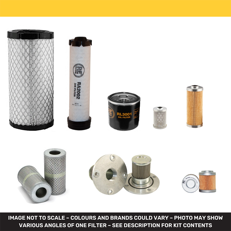 Hitachi ZX19U-5 Filter Service Kit with Yanmar 3TNV70 Engine Serial No 30001- Year 2015-