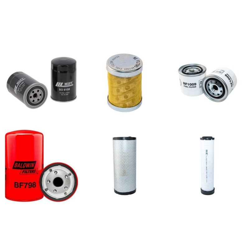 Hitachi ZX75 US-3 Filter Service Kit Air Oil Fuel Filters with Isuzu AU-4LE2XYSA-01 Engine Serial No 60001- Year 2012-