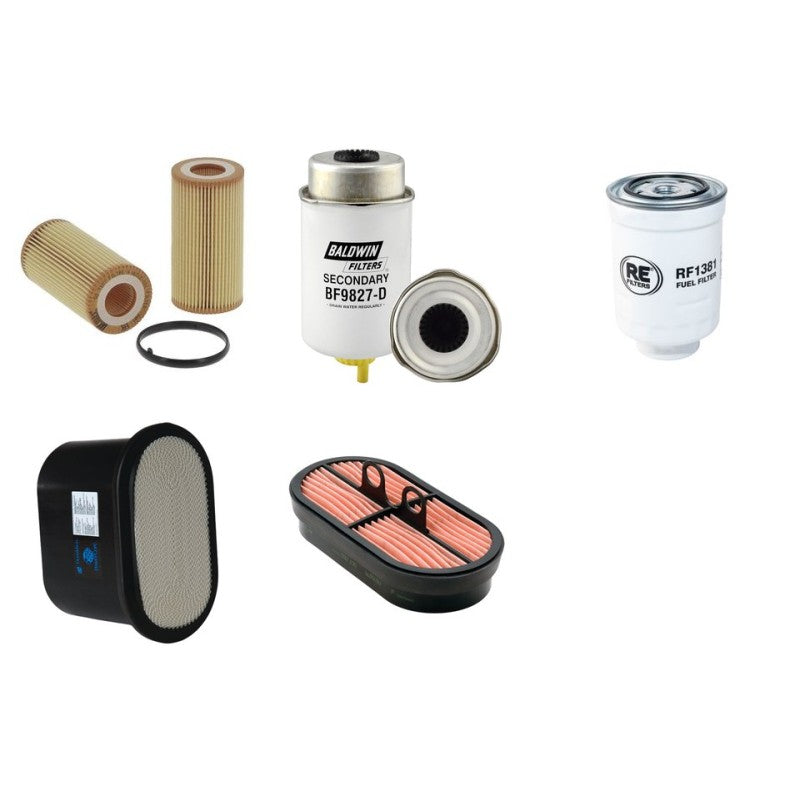 JCB 406 Filter Service Kit Air Oil Fuel Filters with JCB MADE BY Kohler Engine Year 2014-