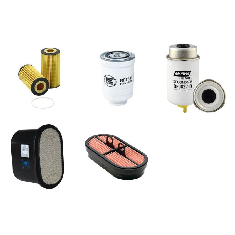 JCB 407T4 Filter Service Kit Air Oil Fuel Filters with JCB Kohler KDI2504TCR/22 Engine Year 2014