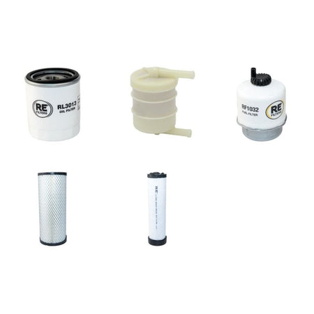 JCB 8040 Filter Service Kit with Perkins 404.22D Engine Air, Oil, Fuel Filters