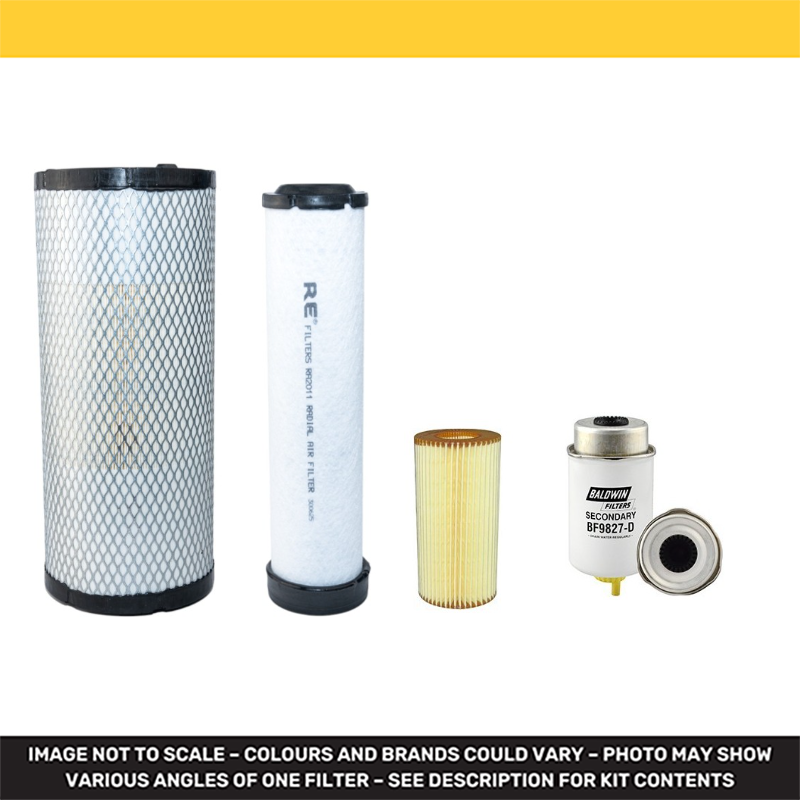 JCB 86C-1 Filter Service Kit with Kohler KDI2504TCR Engine Air, Oil, Fuel Filters