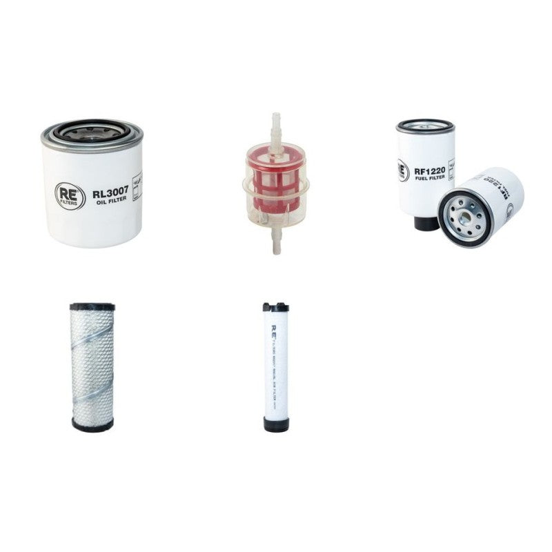 JCB VMT160-1 VIBROMAX Filter Service Kit Air Oil Fuel Filters with Kubota D1005 Engine Year 2014