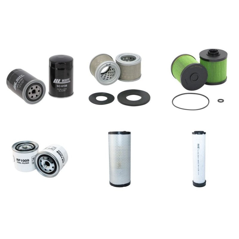 Kobelco New Holland E70B SR Filter Service Kit - Air, Oil, Fuel Filters