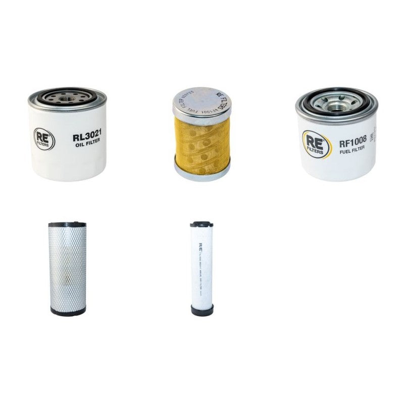 Kubota KX080-3 Filter Service Kit with Kubota V 3800DIE2BH Engine Air, Oil, Fuel Filters