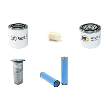Kubota KX71 Filter Service Kit with Kubota V 1505BH Engine Air, Oil, Fuel Filters