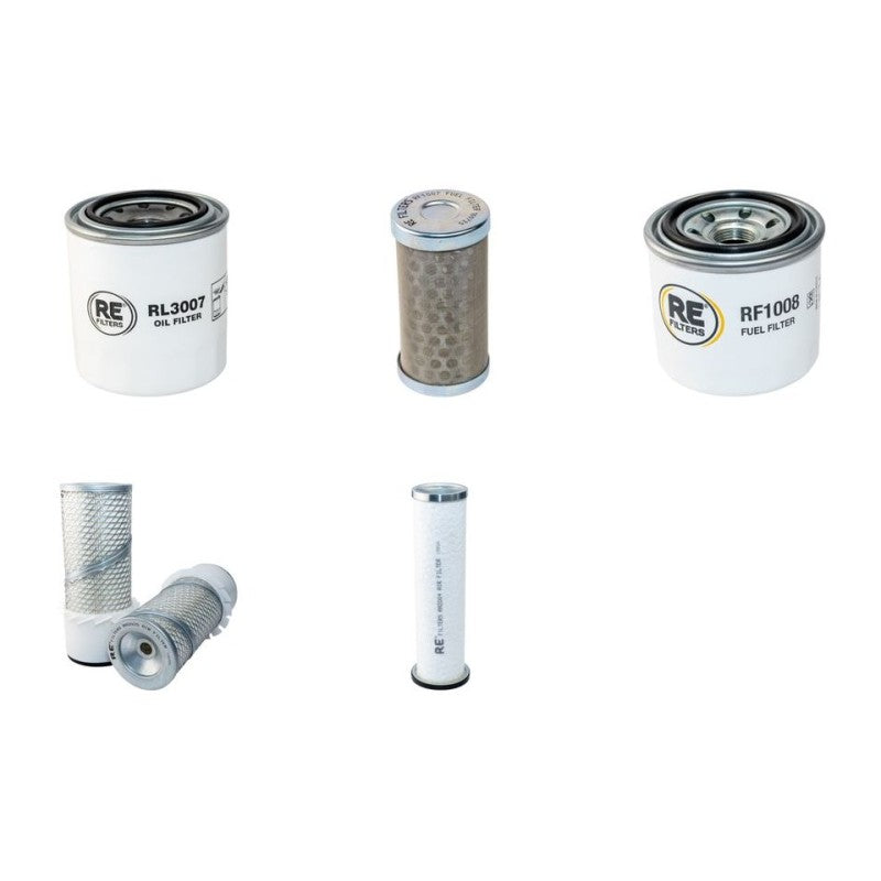 Kubota KX91-2S Filter Service Kit with Kubota V 1505EBH7 Engine Air, Oil, Fuel Filters