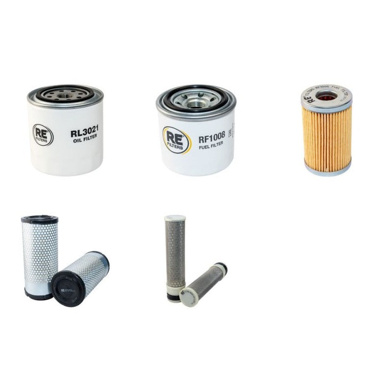 Kubota KX91-3S Filter Service Kit with Kubota D 1505ME2BH2N Engine Air, Oil, Fuel Filters