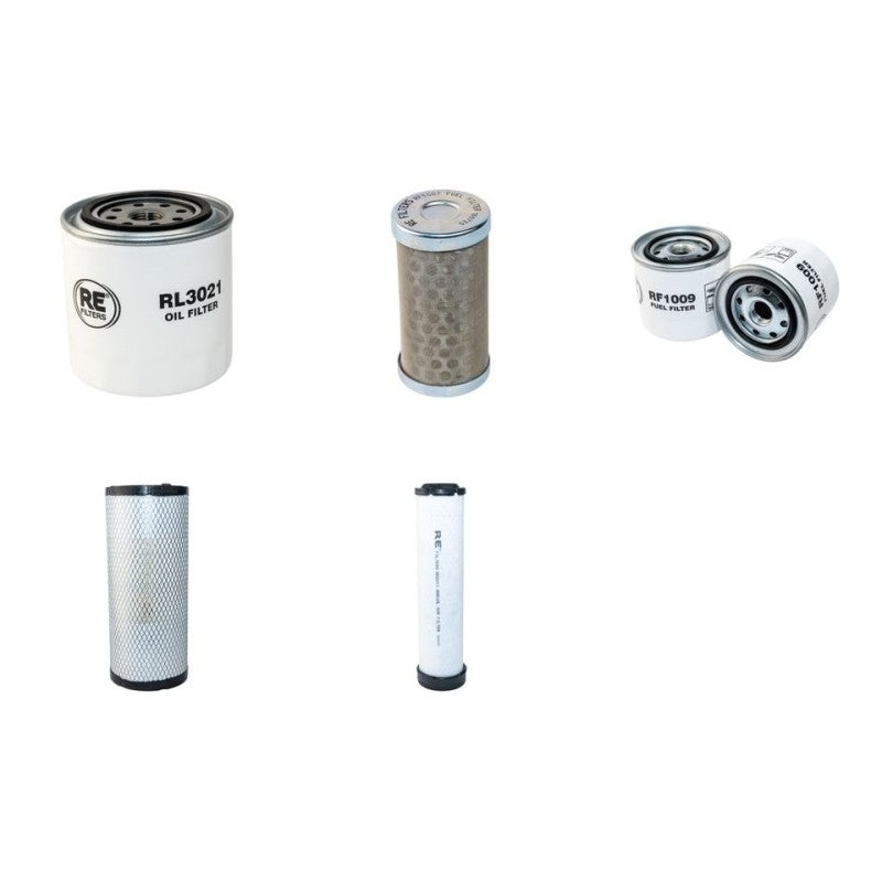 Kubota M6040 Filter Service Kit with Kubota V 3307-DI-TE3 Engine Air, Oil, Fuel Filters
