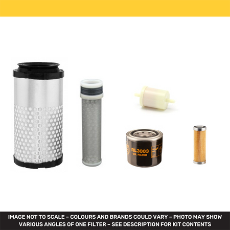 Kubota U10-3 Filter Service Kit with Kubota D 722BH6 Engine Air, Oil, Fuel Filters