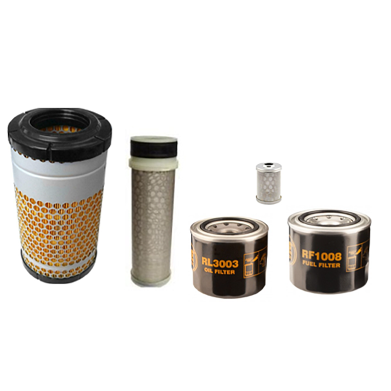 Kubota U27-4 Filter Service Kit with Kubota D1105-E4-BH-2 Engine Air, Oil, Fuel Filters Serial No 57197-