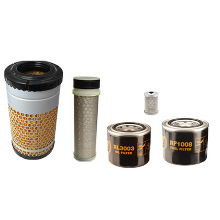 Kubota U27-4 Filter Service Kit with Kubota D1105-E4-BH-2 Engine Air, Oil, Fuel Filters Serial No 57197-