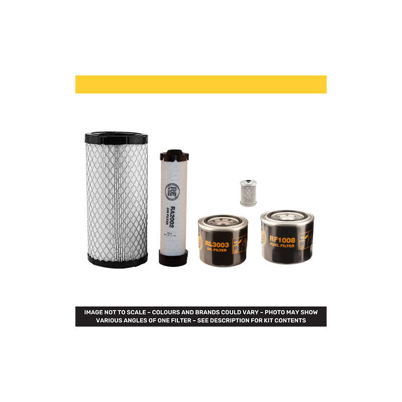 Kubota U27-4 Filter Service Kit with Kubota D 1105-EBH-11 Engine Air, Oil, Fuel Filters Serial No -57196