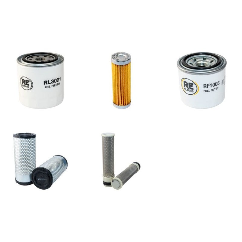 Kubota U35-3a(a2) Filter Service Kit Air Oil Fuel Filters with Kubota D 1503MEBH4 Engine SN 55001- YR 2008-