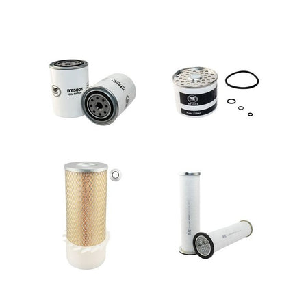 MASSEY FERGUSON MF174 (F/S/V) Filter Service Kit Air Oil Fuel Filters w/Perkins A 4.236 Eng. SN Air -Fins&Lid YR 1973-1983