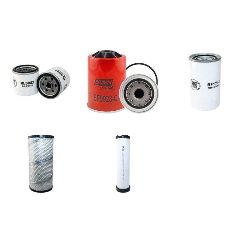 MECALAC 12MXT Filter Service Kit Air Oil Fuel Filters w/Cummins Eng. YR 2008-