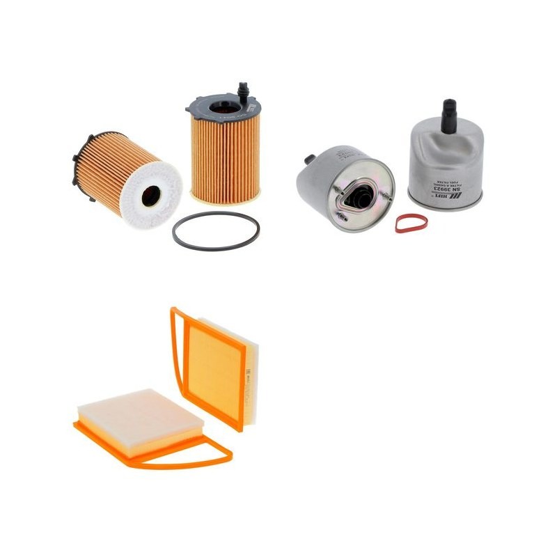 Peugeot PARTNER 1,6 HDI 75 Engine Filter Kit with 9HK/DV6ETEDM engine 2005-2008