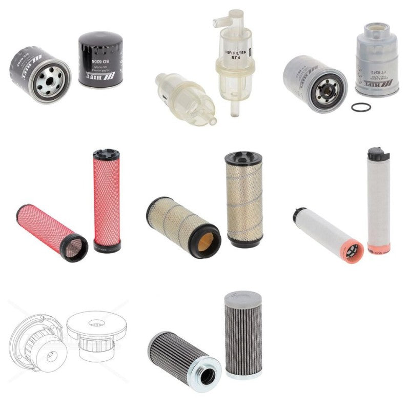 Schaffer 870 T Filter Kit with Kubota V 3300-T engine
