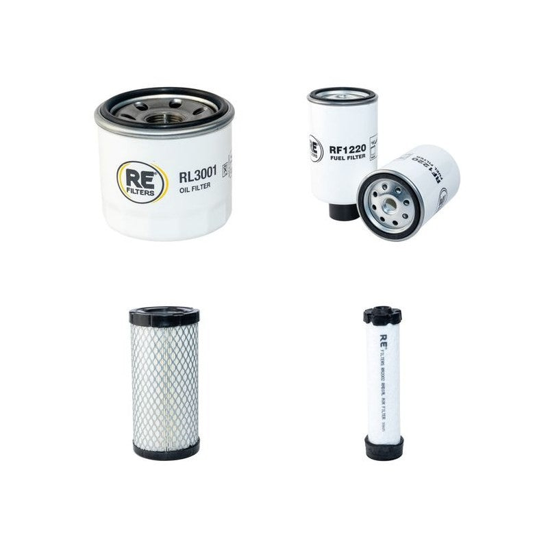 Toro GreensMaster 3250D Filter Service Kit with Kubota D 902 Engine Air, Oil, Fuel Filters