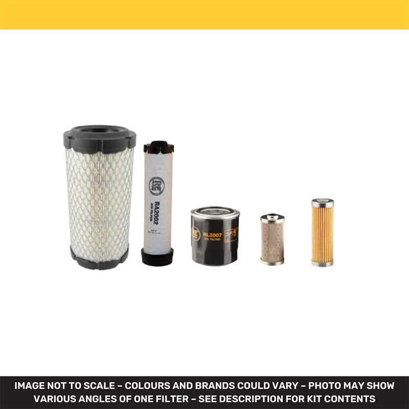 Volvo ECR25D Filter Service Kit with Volvo / Yanmar D1.1A engine Air, Oil, Fuel Filters